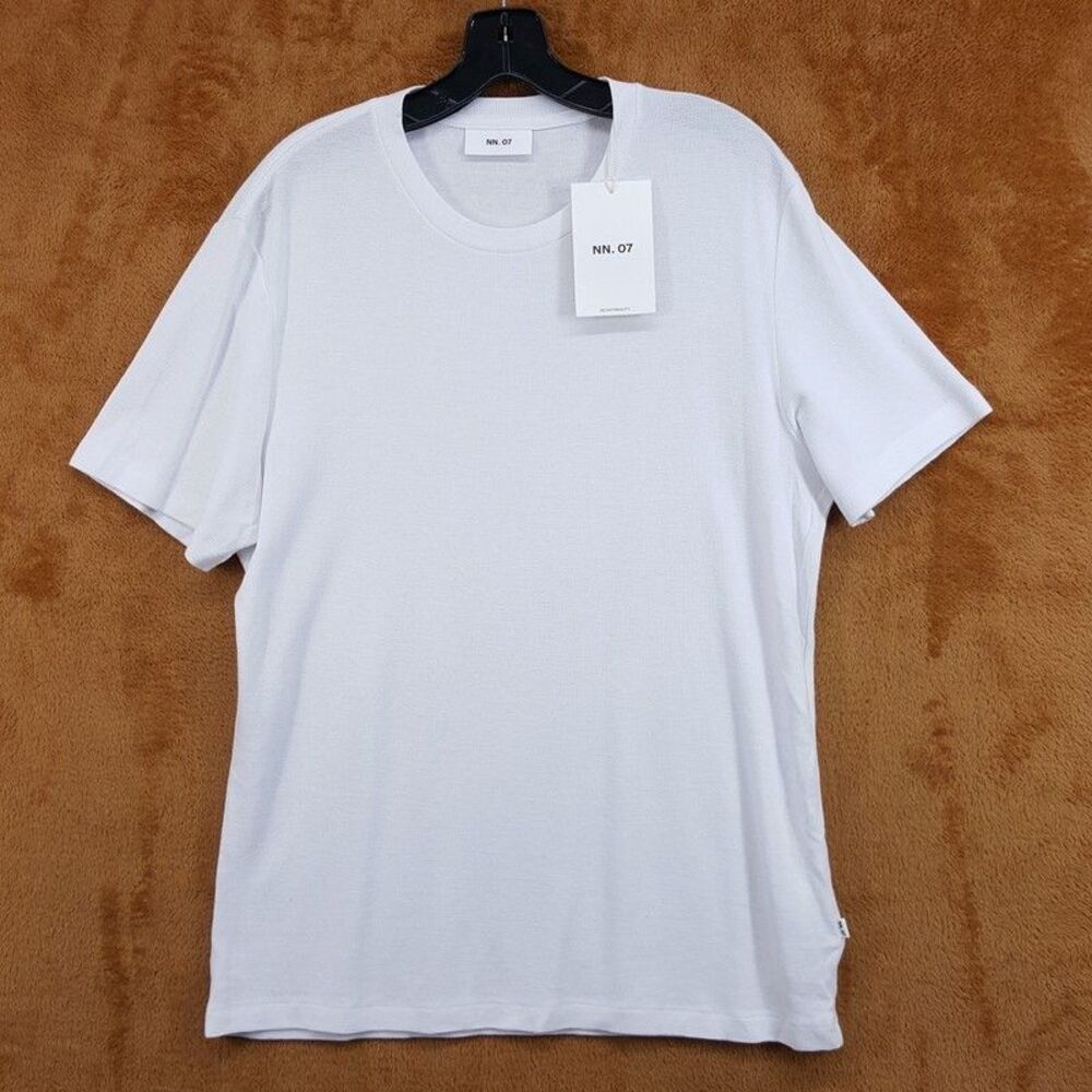 NN07 Shirt Mens Medium White Pullover Crew Short Sleeve Clive Tee Knit T-Shirt